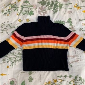Urban Outfitters Cropped, Ribbed, Striped Sweater